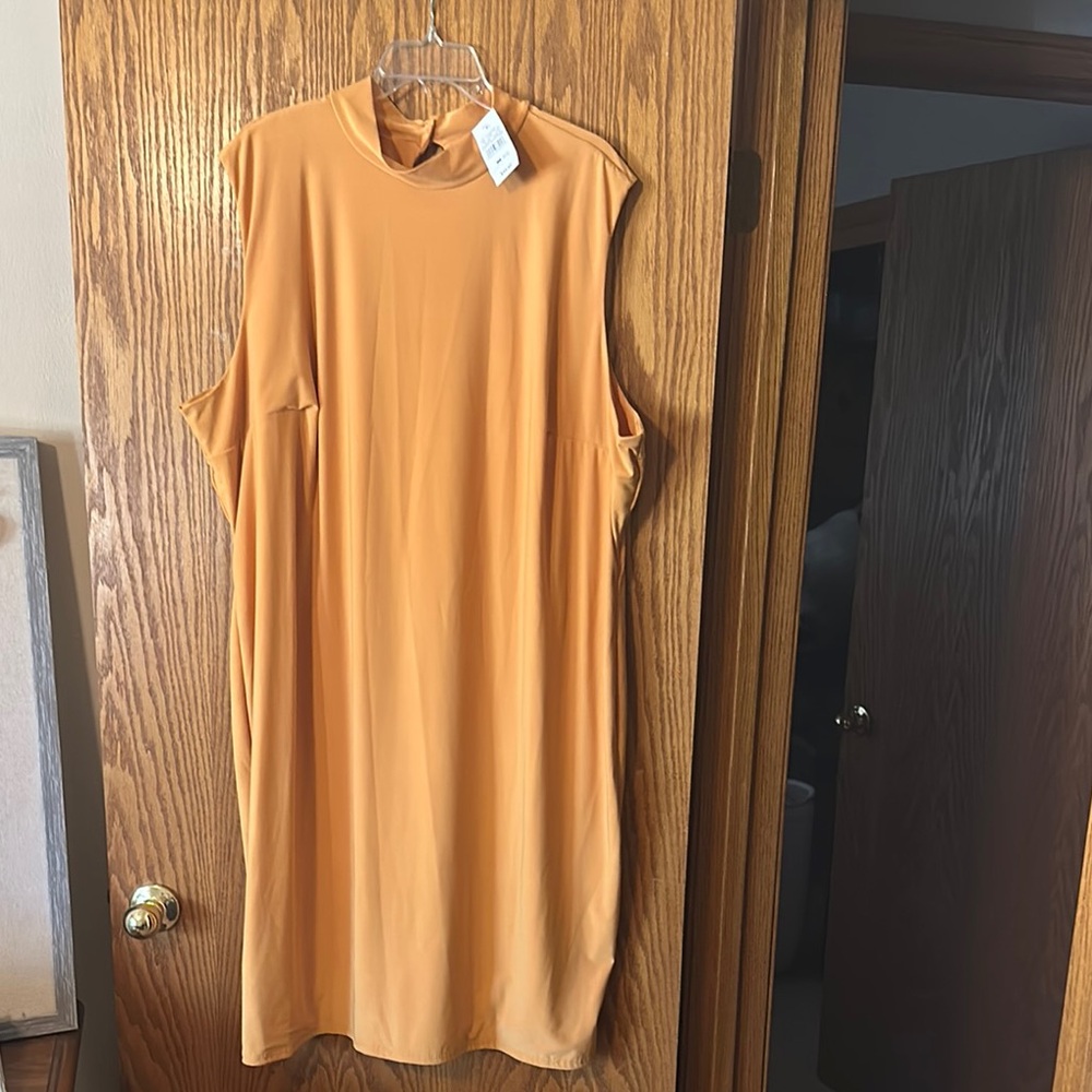 Ashley Stewart Yellow Sleeveless Sheath Dress
